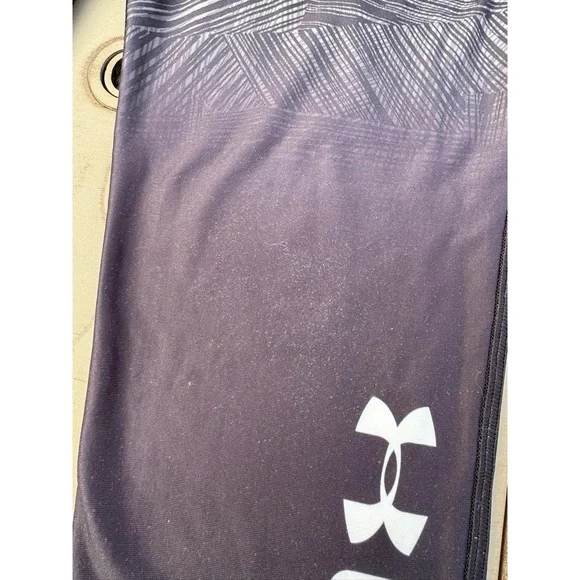 Under Armour Womens Leggings Size M/L Black White Geometric Ombre Activewear Gym - Picture 8 of 12